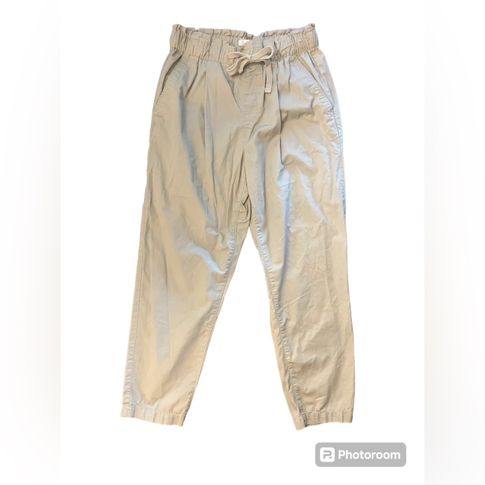 Ann Taylor LOFT Pants Small Khaki Elastic Waist Pleated Tapered High Waist